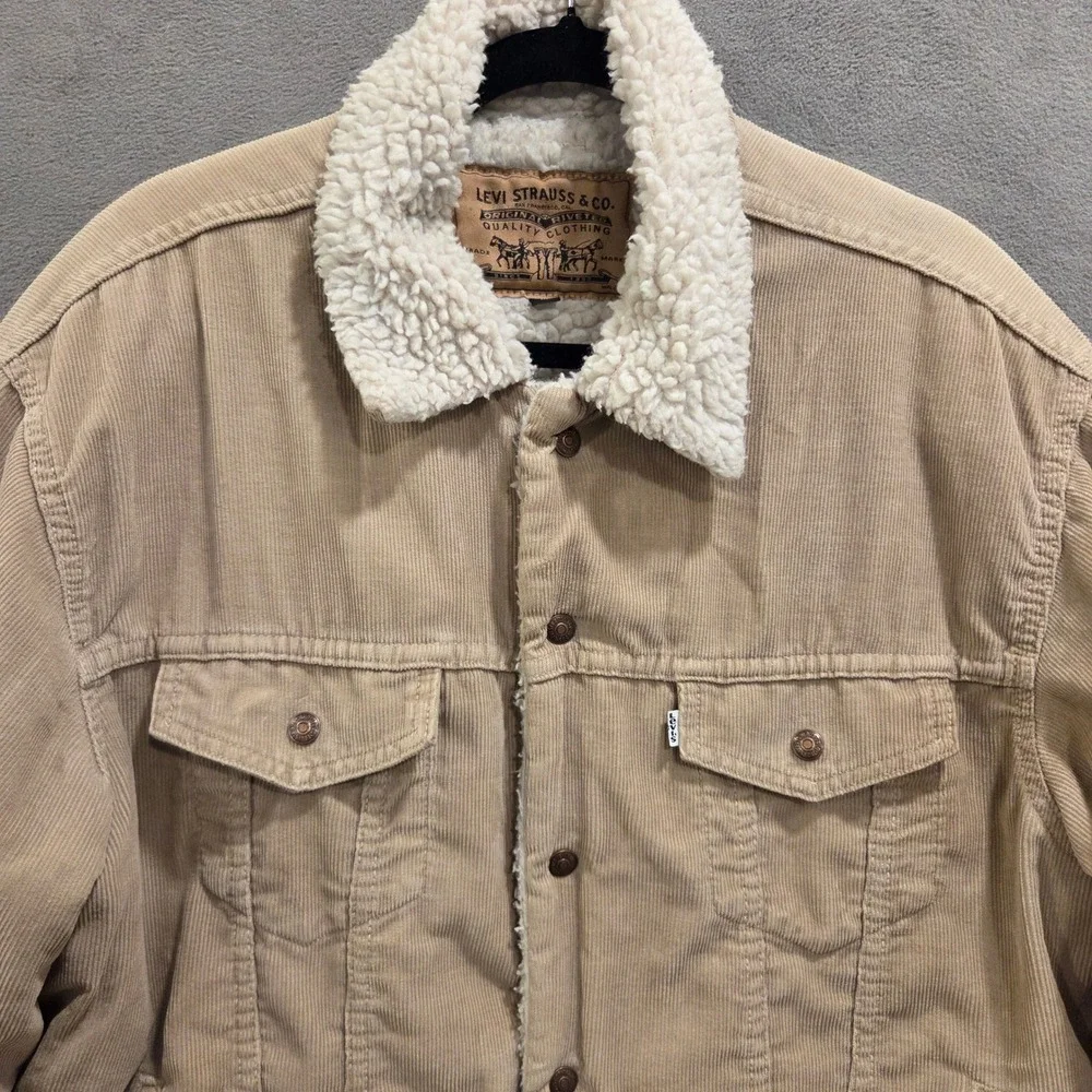 Levi's Corduroy Sherpa Trucker Jacket Men's Medium Western Workwear Cowboy